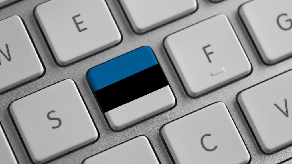 klawiatura z flagą Estonii